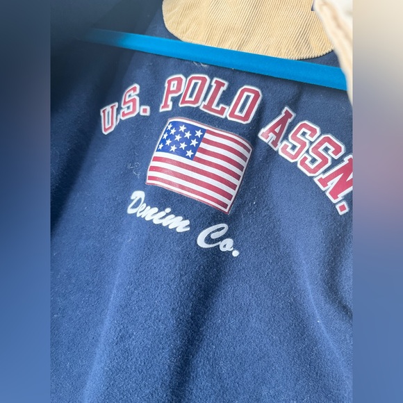 US Polo Assn kids Button Beige Bomber Button Up Jacket. Size: 7x Part Corduroy - Picture 6 of 14